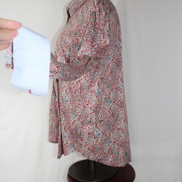 Chaps Women's No Iron  Multicolor 100 % Cotton Long Sleeve Button Shirt Size L - Picture 6 of 10